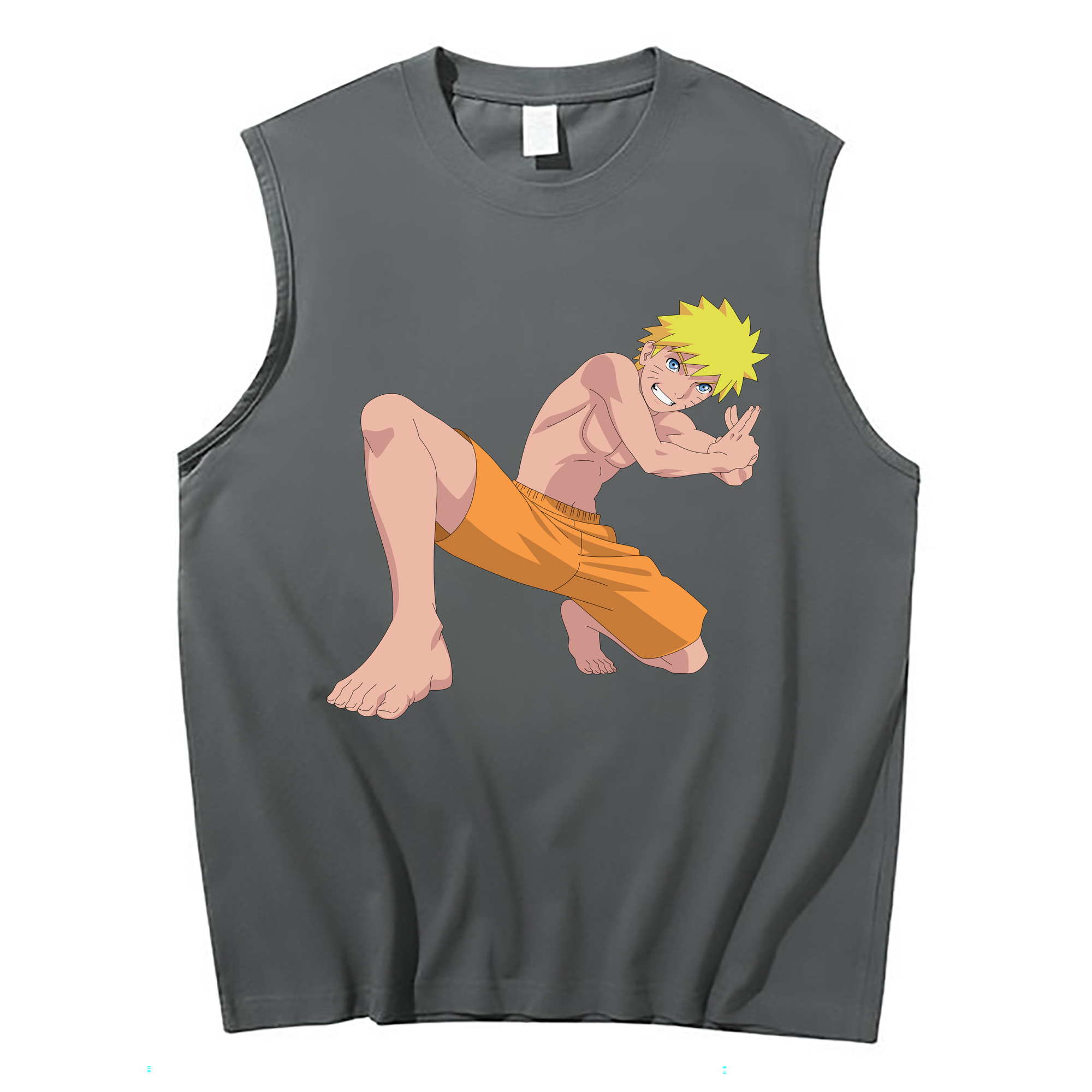 （画像用） NARUTO -ナルト- うずまき ナルト Uzumaki Naruto コットン100％タンクトップ（フロントプリント）